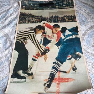 Vintage 1960-70s Montreal Canadiens vs Toronto Maple Leafs rivalry poster